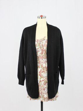 Aritzia WILFRED FREE Unwind Black Merino Knit Oversized Cardigan Sweater, Size S
